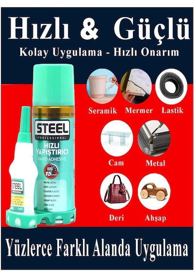 Hızlı Yapıştırıcı Spreyli 200 Ml 1 Adet Activatör Spreyli Mdf Japon Yapıştırıcı Seti Genel Amaçlı Profesyonel Hızlı Yapıştırıcı