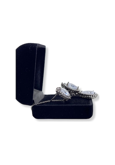 Oya Silver Zirkon Damla Işıltılı Gümüş Set&takım