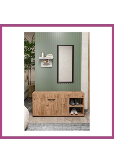 Gees Global Ayakkabılık Dolabı Kahverengi 90 Cm Gbzs