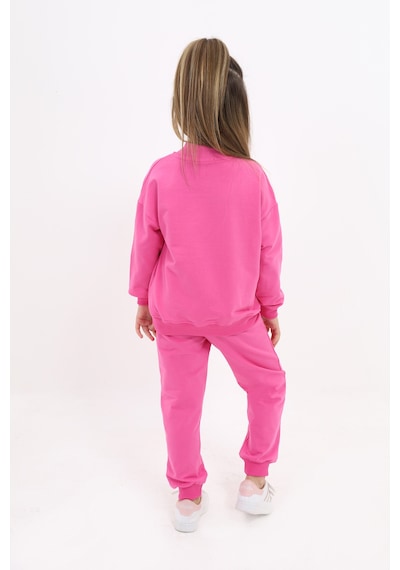 Toontoy Kids Kız Çocuk 2'li Takım Baskılı Kolej Yaka Fermuarlı Cepli Sweatshirt & Beli Paçası Ribanalı Jogger Eşofman Altı - Nervürlü & 2 İplik Fuşya Toontoy Kids Kız Çocuk 2'li Takım Baskılı Kolej Yaka Fermuarlı Cepli Sweatshirt & Beli Paçası Ribanalı Jogger Eşofman Altı - Nervürlü & 2 İplik Fuşya