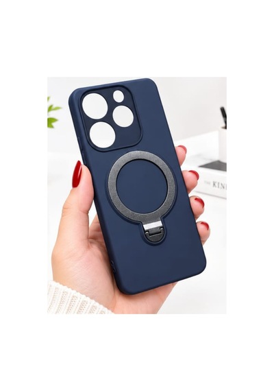 İnfinix Spark 10 Pro İle Uyumlu 360 Derece Dönebilen Kalın Metal Magsafe Halka Stantlı İçi Kadife Korumalı Ultra Lüx Premium Silikon Kılıf Lacivert İnfinix Spark 10 Pro İle Uyumlu 360 Derece Dönebilen Kalın Metal Magsafe Halka Stantlı İçi Kadife Korumalı Ultra Lüx Premium Silikon Kılıf Lacivert
