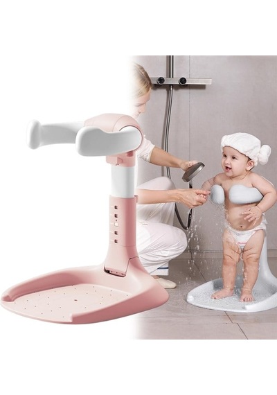 Sn-29260 Pembe Bebek Banyo Yardımcısı - Boy Ayarlı Ve Ayaklı Yıkama Standı Renkli
