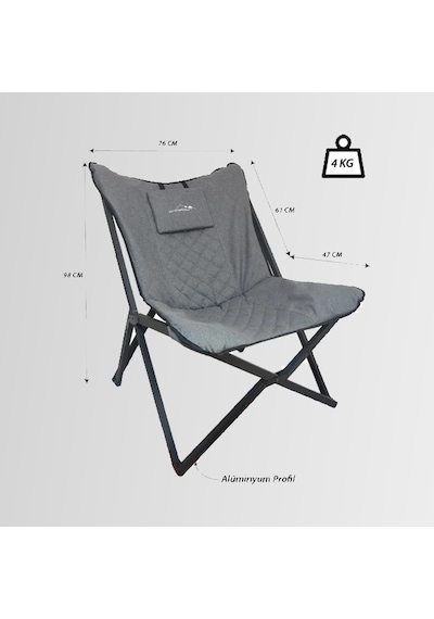 Nurgaz Campout Katlanır Abant Kamp Sandalyesi Ng C158 Gri