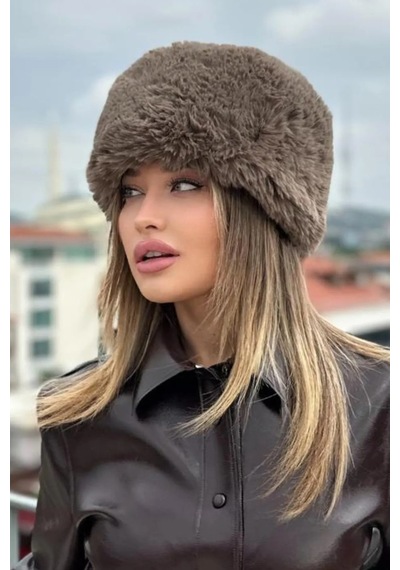 Emybox Kışlık Son Trend Kalpak Eskimo Rus Slav Tarzı Suni Kürk Tüylenmez Peluş Kalpak Şapka Bere Kahverengi