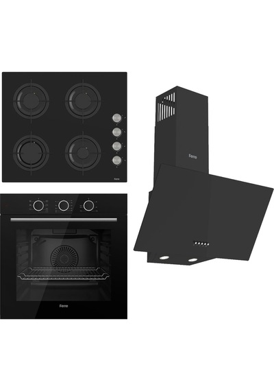Ferre Flowart XE62CS - CS205 - D086 Siyah Ankastre Set
