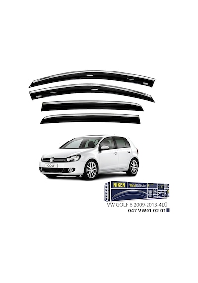 Vw Golf 6 2009-2013 Kromlu Cam Rüzgarlığı Niken 4'lü Set