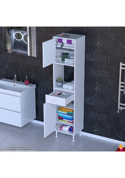 Eliusta Vero 5 Bölmeli 50 Cm Genişlikte Dolap Çok Amaçlı Kullanım Banyo Dolapı 50x173x32,5 Cm Dolap Beyaz Eliusta Vero 5 Bölmeli 50 Cm Genişlikte Dolap Çok Amaçlı Kullanım Banyo Dolapı 50x173x32,5 Cm Dolap Beyaz