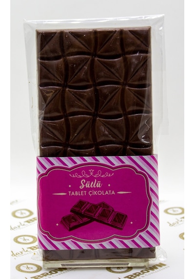 Dark Brown Sütlü Gerçek Tablet Çikolata El Yapımı Bar Çikolata 3 x 100 G