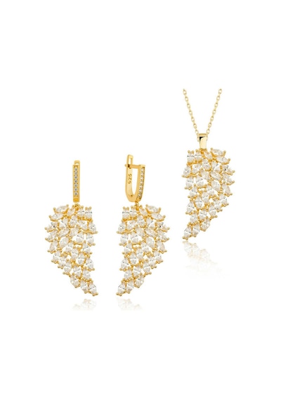 Gümüş Gold Melek Kanadı Kadın Set Gümüş