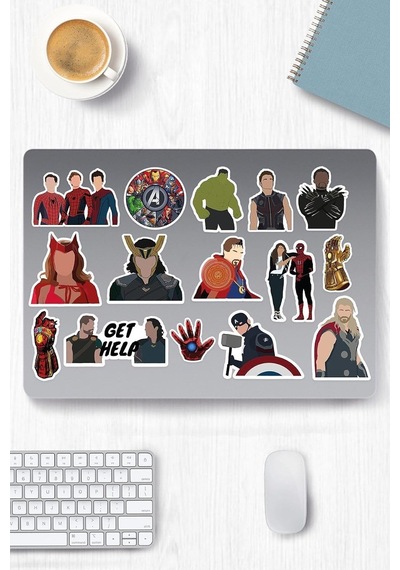 Marvel Temalı Sticker Etiket Seti 2 - Laptop Notebook Telefon
