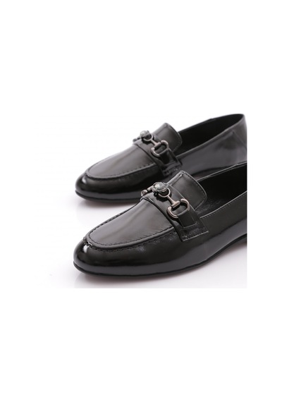 Dgn 616 Kadın Loafer Ayakkabı Siyah Rugan