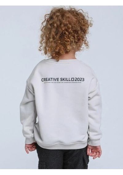 Jack Lions Erkek Bebek İnce Şardonlu Creative Yazılı Sweatshirt-14249 Gri