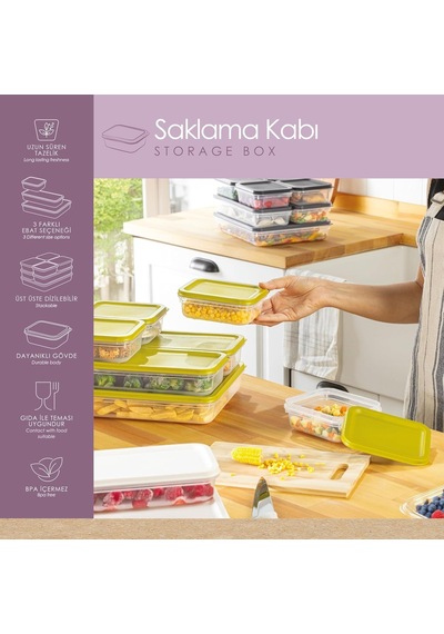 Çok Parçalı Saklama Kabı Seti, 4800 Ml Toplam Hacim, 4 Parça Siyah Diğer