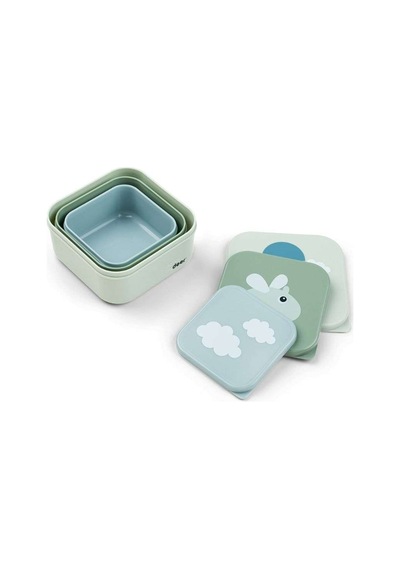 Done By Deer - Happy Clouds - 3'lü Saklama Kabı - Yeşil