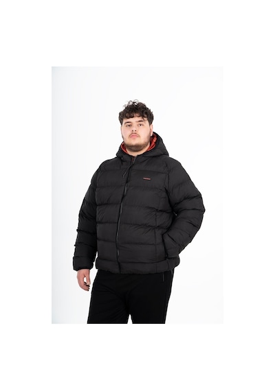 Maraton Sportswear Büyük Beden Erkek Kapşonlu Uzun Kol Basic Siyah Mont 21391-siyah Siyah