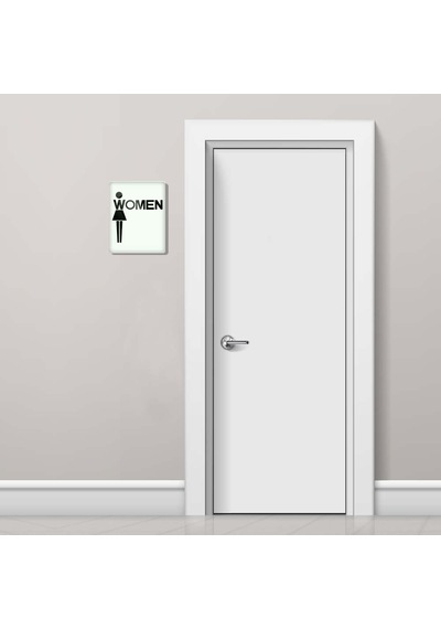 Decorıta Cam Wc Yönlendirme Levhası 2'Li Beyaz Women - Men