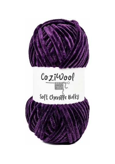 Kadife İp Soft Chenille Bulky 5'li Paket 5x100 Gr 120 Mt El Örgü İpi Mürdüm - 875823131