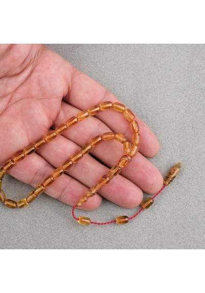 Ateş Kehribar Kapsül Kesim Sistemli Bilek Boy 5x8mm Tesbih Sarı