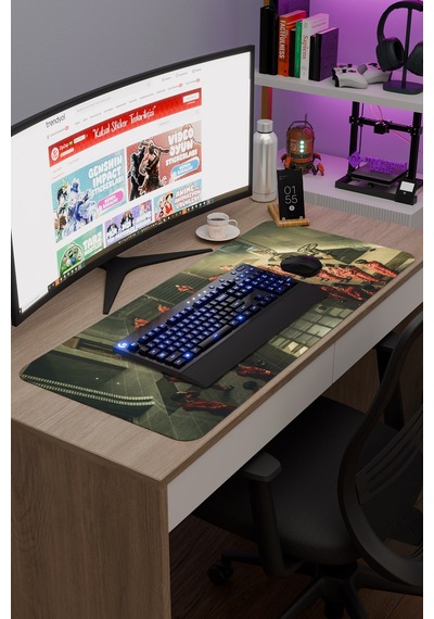 La Casa De Papel Kore V4 90x40 Xxl Gaming Kauçuk Kaymaz Taban Mouse Pad Fare Altlığı