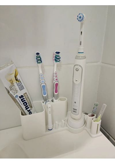 Diş Fırçalık Organizer Oral-b Ve Manuel Fırçalar-diş Macunu İçin Beyaz