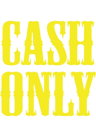 Cash Only Araba Sticker 17x17 Cm Sarı