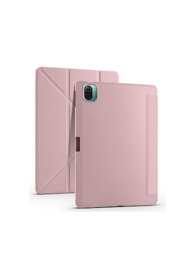 Zore Mi Pad 5 Kılıf Nvth Tri Folding Kalem Bölmeli Standlı Kılıf - Rose Gold