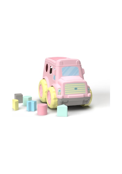 Bultak Otobüs Şekil Eşleştirme Oyuncağı 1 Yaş+ Montessori Eğitim Seti Pembe