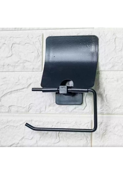 Zhltools Kendiliğinden Yapışkanlı Siyah Paslanmaz Metal Kapaklı Tuvalet Kağıtlığı Aparatı