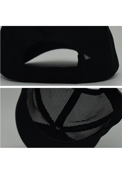 Unisex Ayarlanabilir Siyah Fileli Spor Basic Şapka Siyah
