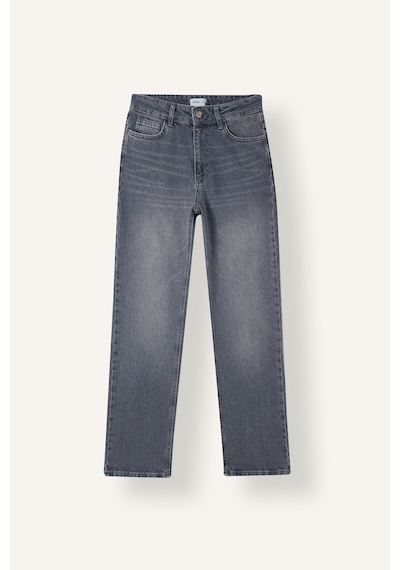 Defacto Comfort Straıght Yüksek Bel Bilek Boy Jean Yıkamalı Pantolon D8154ax26aunm55 Gri-nm55