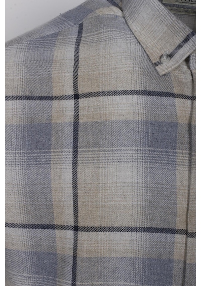 Erkek Gömlek Bej Uzun Kol Ekose Kareli Flanel Yün Tuşeli Slim Fit Düğmeli Yaka Shirt Ncs Jeans 7269-bej Bej Erkek Gömlek Bej Uzun Kol Ekose Kareli Flanel Yün Tuşeli Slim Fit Düğmeli Yaka Shirt Ncs Jeans 7269-bej Bej