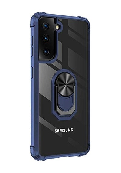 S21 Plus Için Kılıf Military Ring Holder Siyah Samsung Galaxy S21 Plus İle Uyumlu Kılıf - Siyah
