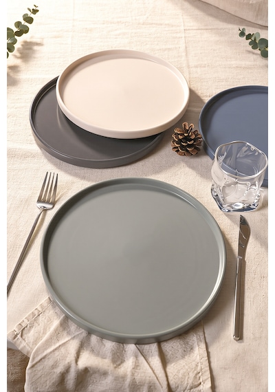 Keramika River Stackable Servis Tabağı 27 Cm 4 Adet 324-399-627-950 Çok renkli
