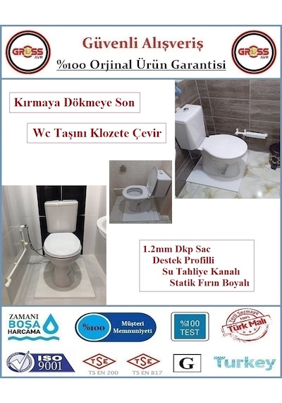 Gross Avm Hela Taşını Klozete Çevirme Aparatı - Tuvalet Taşını Klozete Dönüştürücü Alt Levha Beyaz