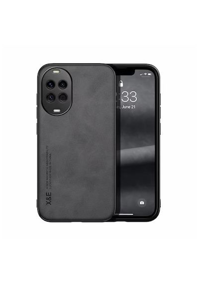 Microcase Huawei Nova 14 Pro İçin Luxury Leather Series Deri Desenli Plastik Koruma Kılıf - Al8125 Siyah