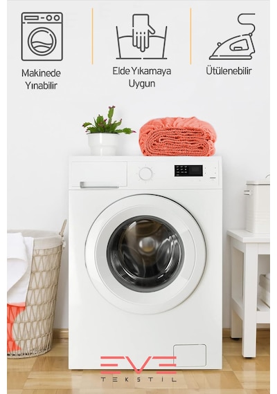 Eve Tekstil Pamuklu Çift Kişilik Rainforce Kumaş Lastikli Çarşaf Ve Yastık Kılıfı Set Yavruağzı
