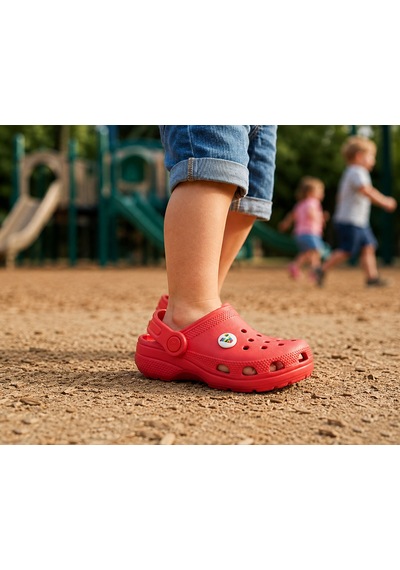 Vicco Didim Jıbbıtz Aksesuar Hediyeli Ortopedik Unisex Çocuk Terlik Kırmızı
