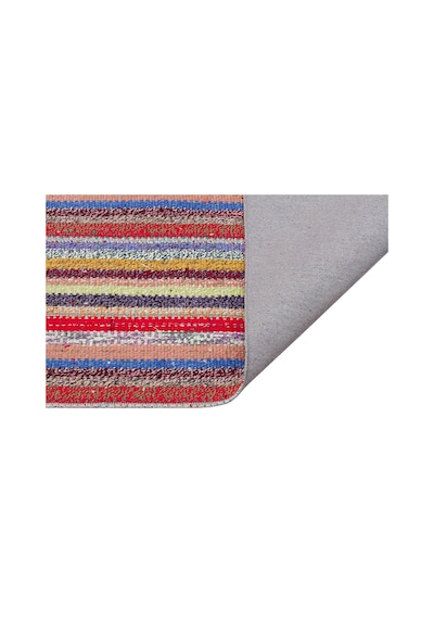 Çok Renkli Çizgili El Dokuma Koyun Yünlü Fars Kilim