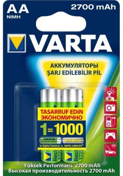 Varta 2700 mAh AA Ni-MH Şarj Edilebilir Kalem Pil 2 x 2'li