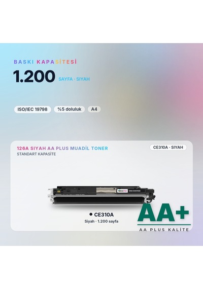 Hp 126a Ce310a Siyah Uyumlu Toner Aa Plus / Laserjet Pro Cp1025 / M175 / M275