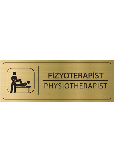 Mayeka Fizyoterapist İsimlik Altın Metal Kapı İsimliği Levhası Yönlendirme Tabelası