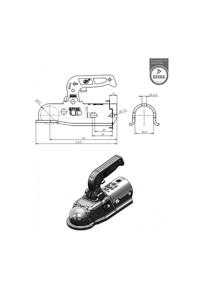 Römork ve Karavan Kaplin - 3000 Kg - Yuvarlak 50 MM Bağlantı