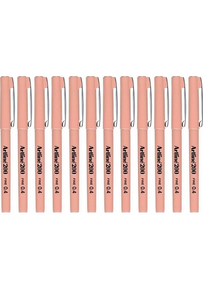 200 Fineliner 0.4 Mm Yazı Ve Çizim Kalemi Apricot 12li Paket