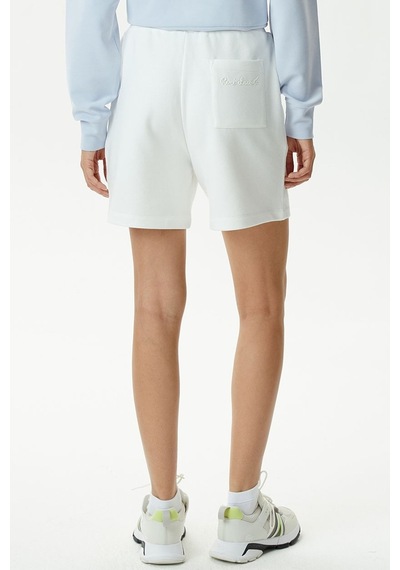 Lacoste Women's Loose Fit Cotton Shorts Kadın Bol Kesim Pamuk Şort Beyaz