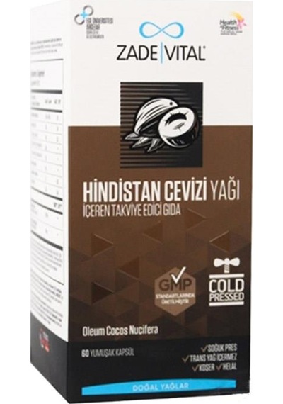 Zade Vital Hindistan Cevizi Yağı 1000 Mg 60 Blister Kapsül -VA709