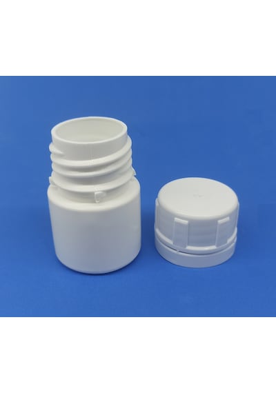 Numune İlaç Tarım Ecza Tablet Hap Şişesi Kutusu Kırılır Kilitli Kapak 40 ML