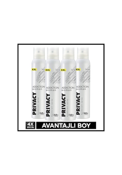 Privacy Addiction Woman Kadın Alüminyumsuz Vegan Deodorant 4x200 Ml