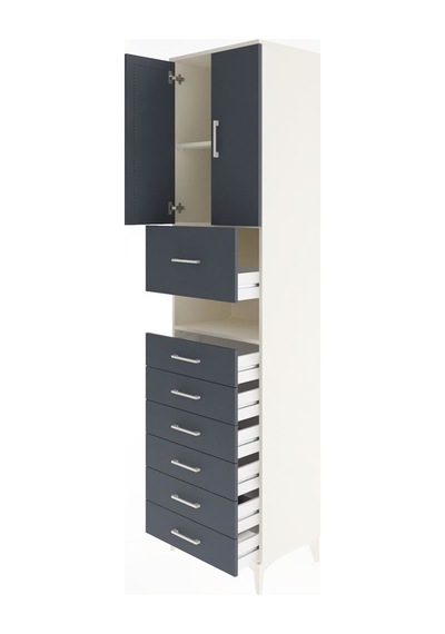 Hyperion Dolap 2 Raflı 7 Çekmeceli 2 Kapaklı 60x44x243 Aytaşı-antrasit Aytası