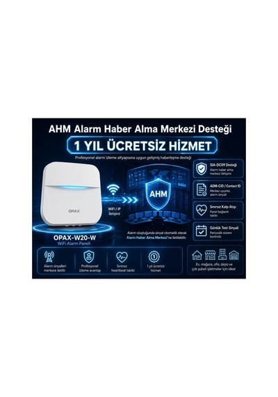 Opax-w20-w Beyaz Bgr-09 Kablosuz Sirenli Akülü Wifi Ev Ve İşyeri Alarm Seti
