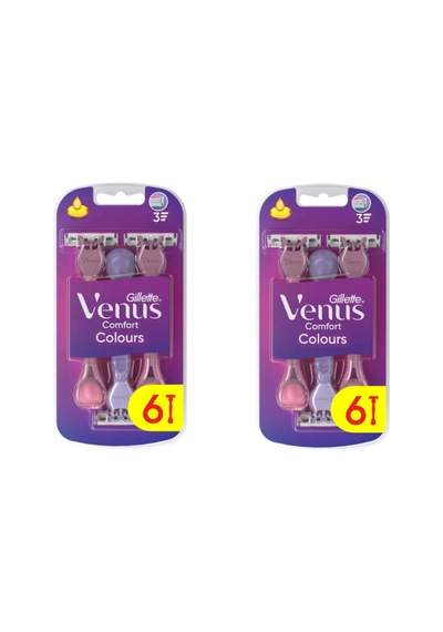 Venus 3 Renkli Kullan At Tıraş Bıçağı 6 Adet 4+2 X 2 Paket